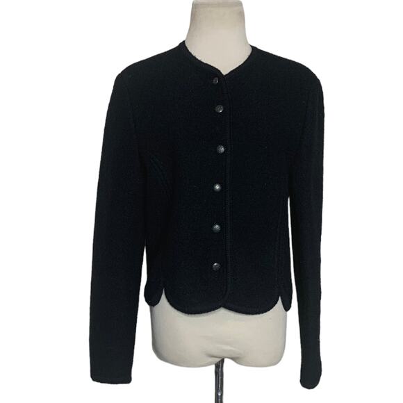 J. G. Hook black long sleeves buttoned cardigan jacket size 8 - Picture 1 of 9